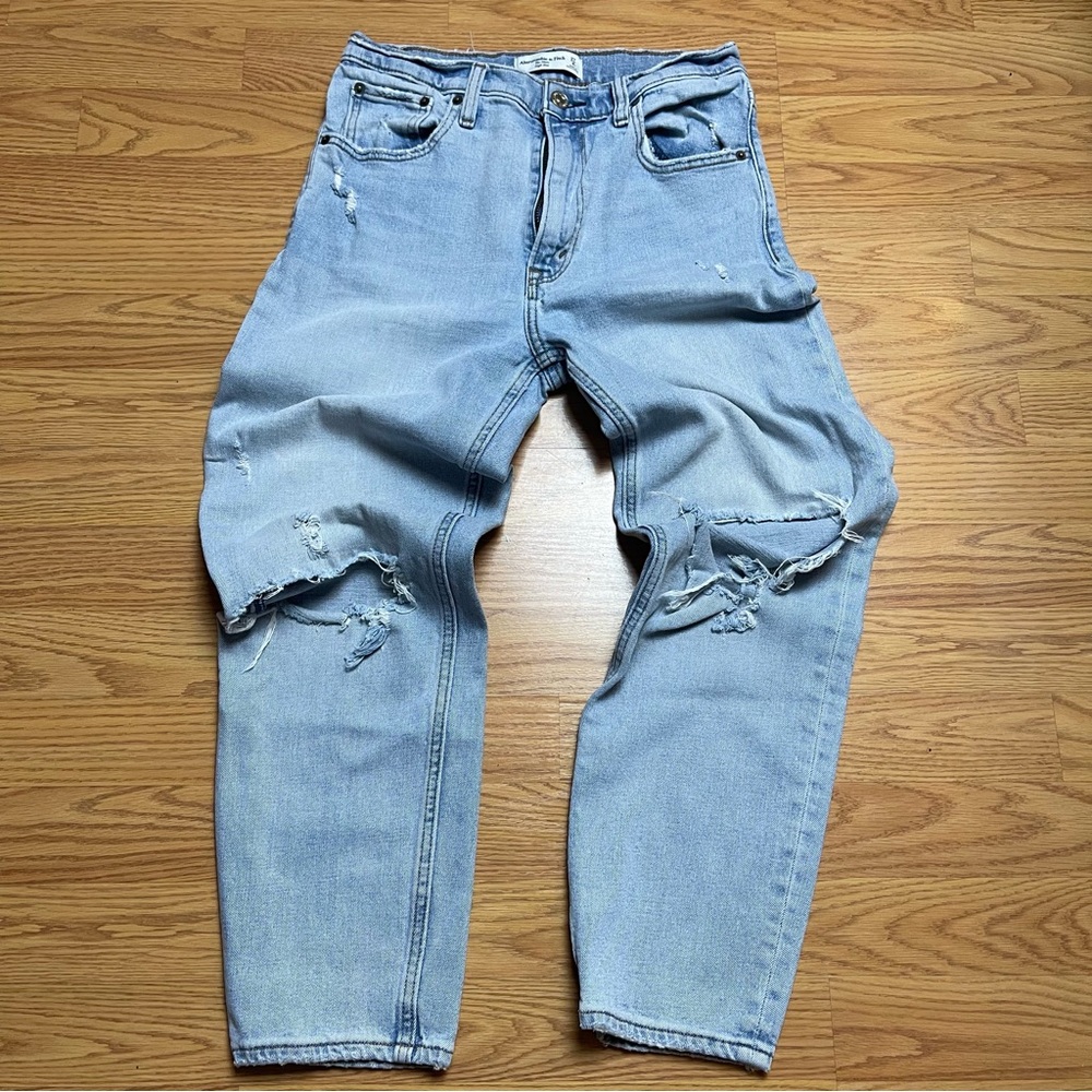 Abercrombie & Fitch Women's Light Blue High Rise Jeans